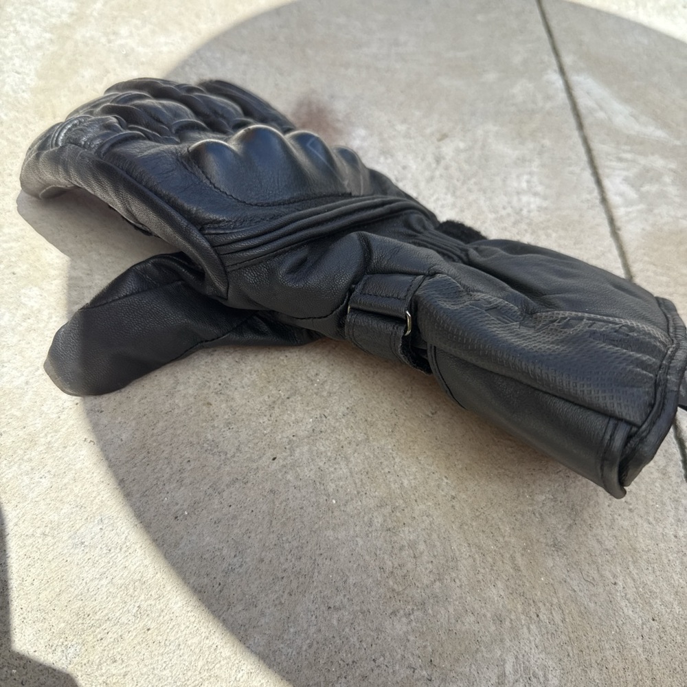 Men's Black Leather Gloves Size Large